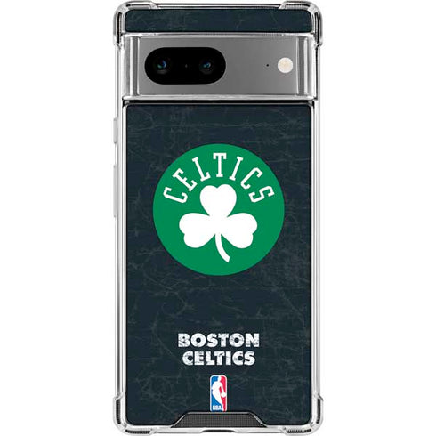 NBA Boston Celtics Black Secondary Logo Google Pixel 7a Clear Case
